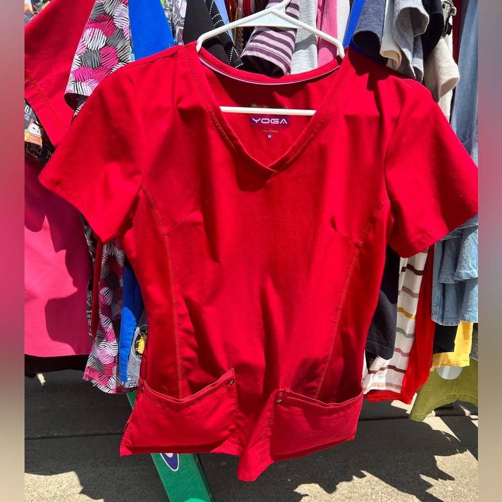 Womens Scrub Top - Red